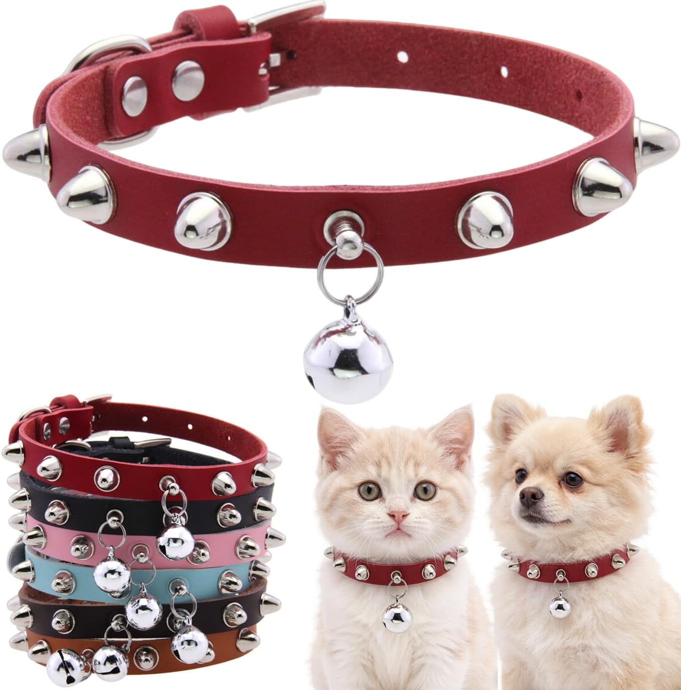 Thumbnail 6 de Small Dog Collar with Bell, Faux Leather