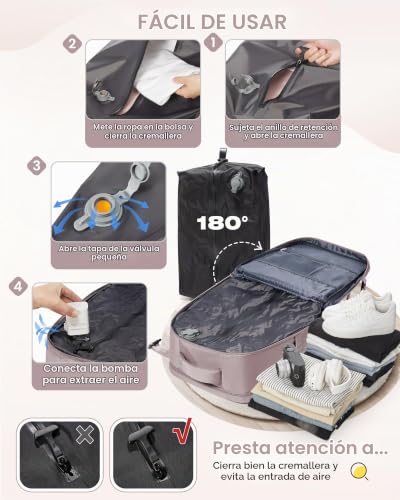 Detalle 1 de SZLX Mochila de viaje al vacío 40 x 30 x 20 cm con bomba eléctrica y USB-C