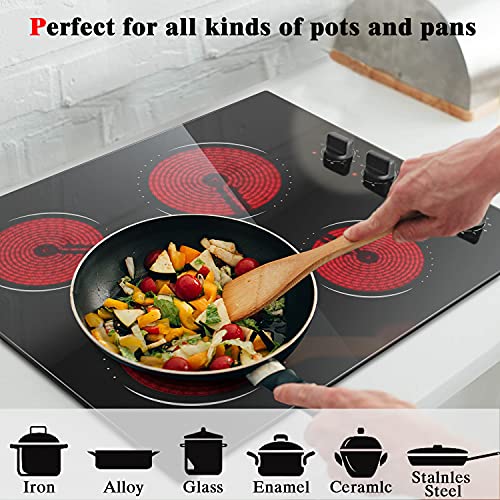 Detalle de Hobsir Ceramic Hob with Knobs (4 Burners) 60 cm Built-in Electric Cooker