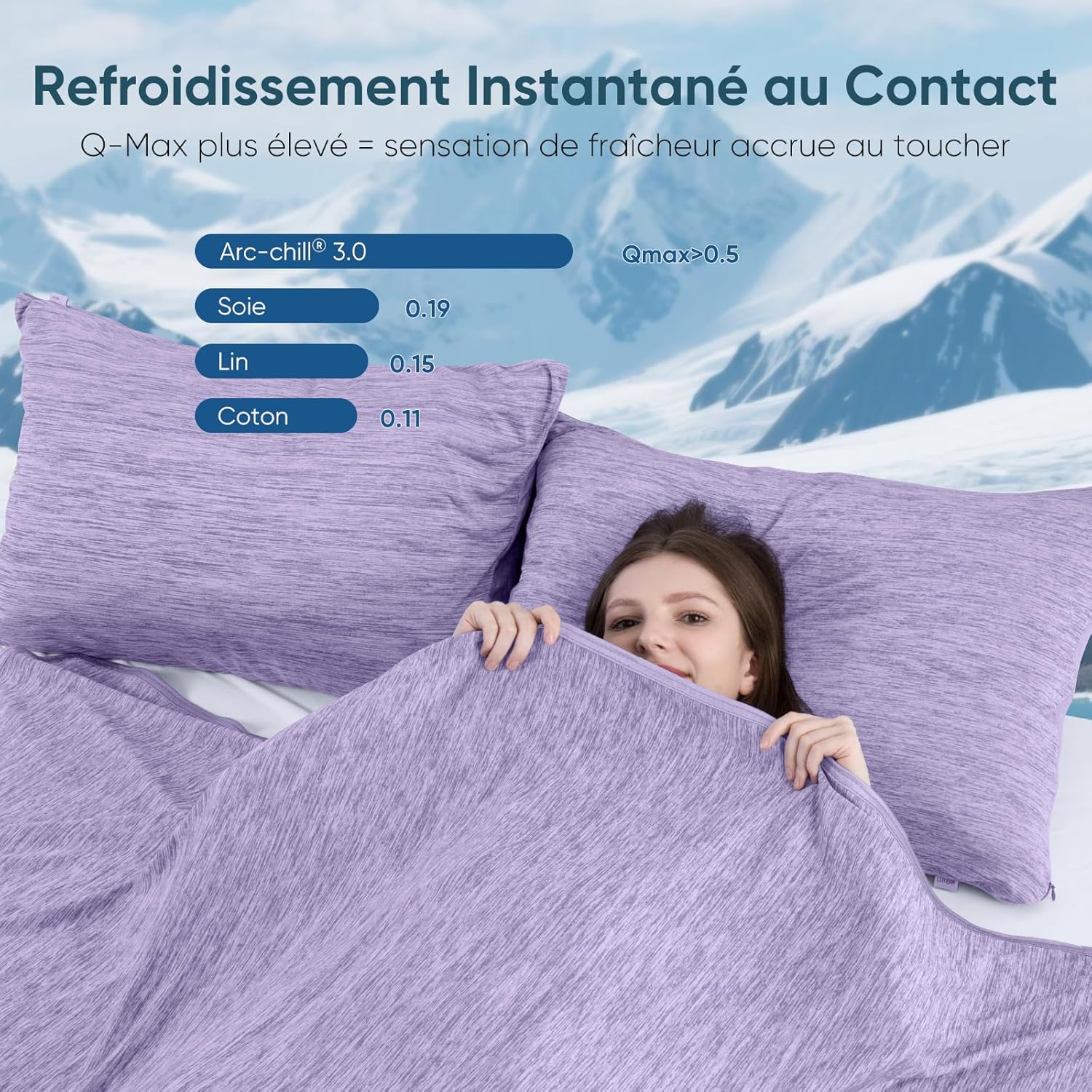 Thumbnail 2 de Elegear Couverture Rafraichissante d'été 2 en 1 Arc-Chill 3.0 – Pourpre 200x220cm