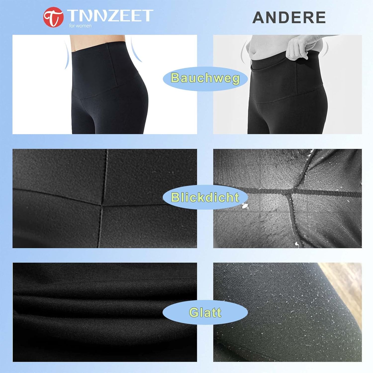 Thumbnail 3 de TNNZEET Radlerhose Damen mit hoher Taille – kurze Sporthose/Leggings blickdicht für Sommer, Yoga & Gym