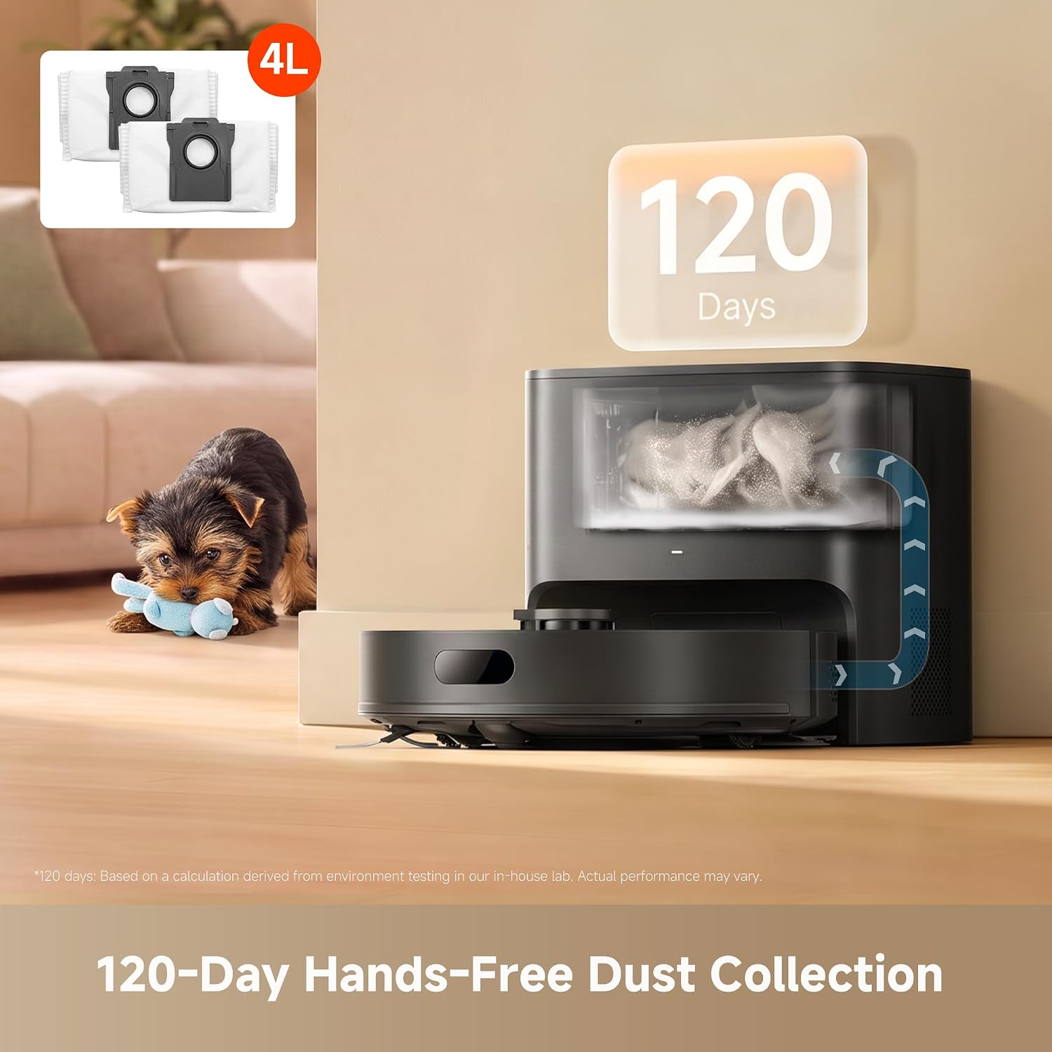 Detalle de DREAME D20 Air Plus RLF41GD Robot Vacuum and Mop, 20,000Pa, Auto-Empty