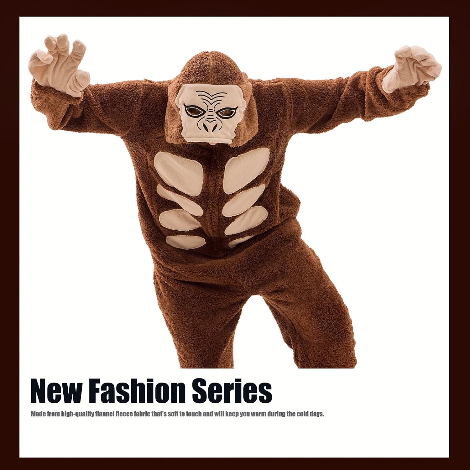 Detalle 2 de JUOLOET Unisex Adult Animal Onesie Pajamas with Zipper and Pockets