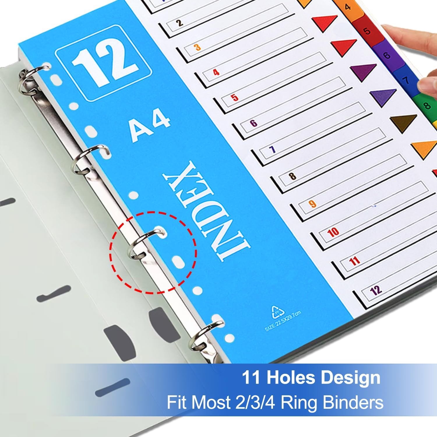 Thumbnail 3 de Trennblätter für Ordner A4 12-teilig – 10er-Packung mit farbigen Registerkarten, A4-Format