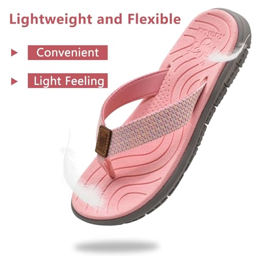 Thumbnail 3 de KuaiLu Chanclas Mujer Verano: Chanclas antideslizantes de cuero y tela para playa y piscina
