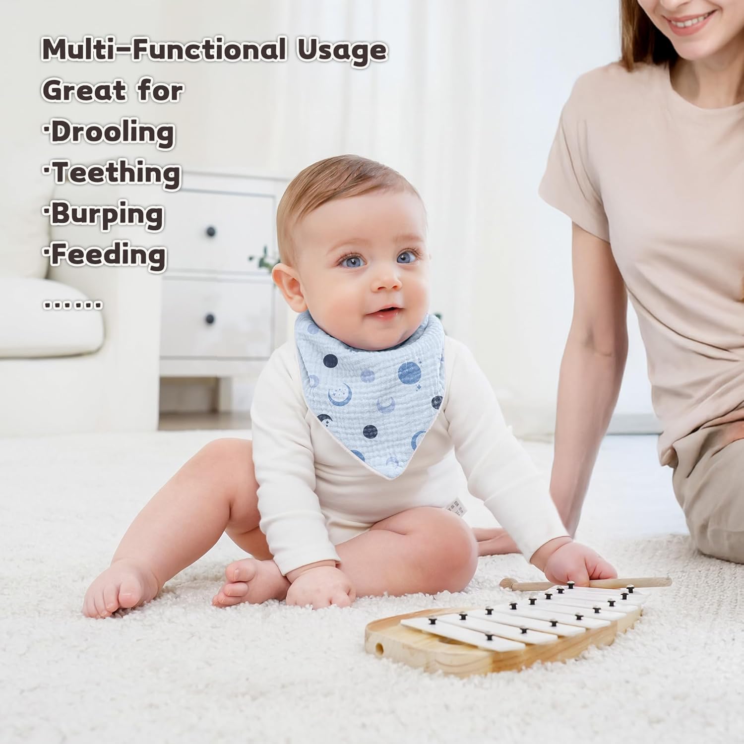 Thumbnail 1 de Susurration Lätzchen Baby Dreieckstuch – Musselin, verstellbar, unisex