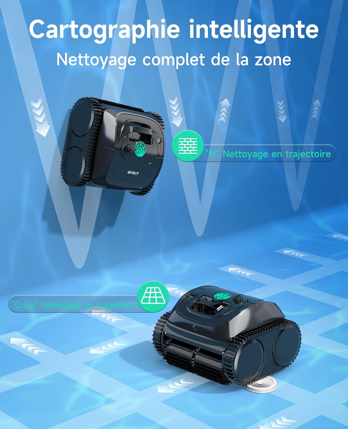 Detalle de WYBOT C1 : robot piscine fond et parois avec planification intelligente des itinéraires