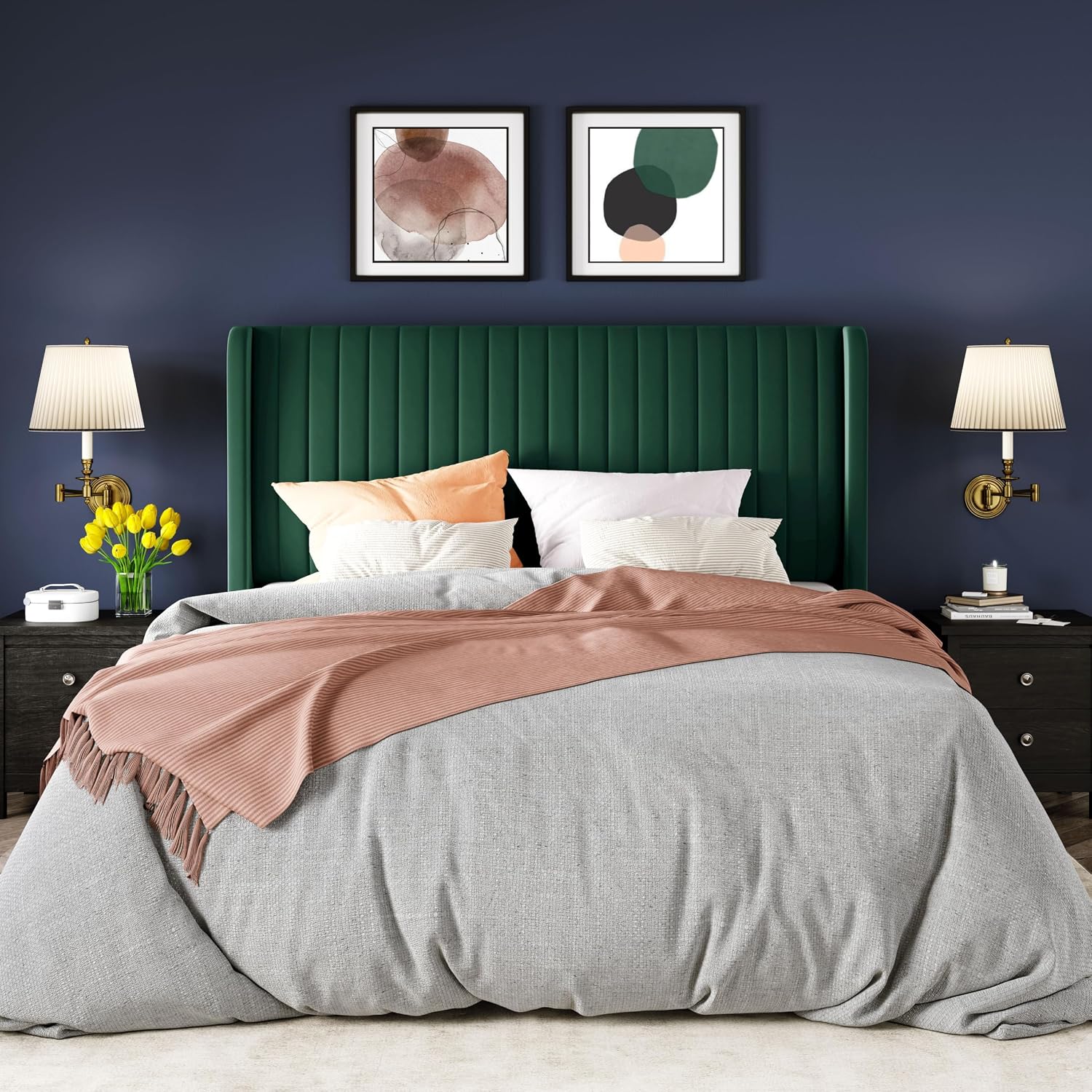 Thumbnail 2 de Allewie Queen Bed Frame in Velvet