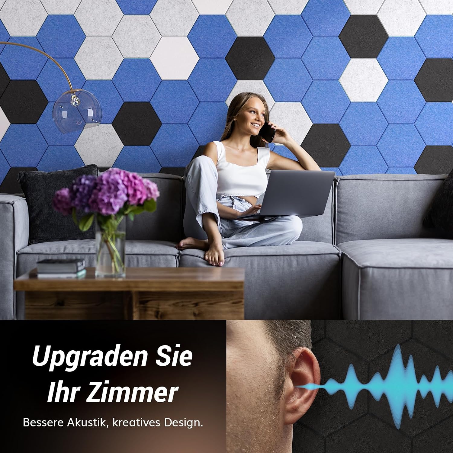 Thumbnail 4 de TONOR Hexagon Akustikpaneele Schalldämmung 12 St