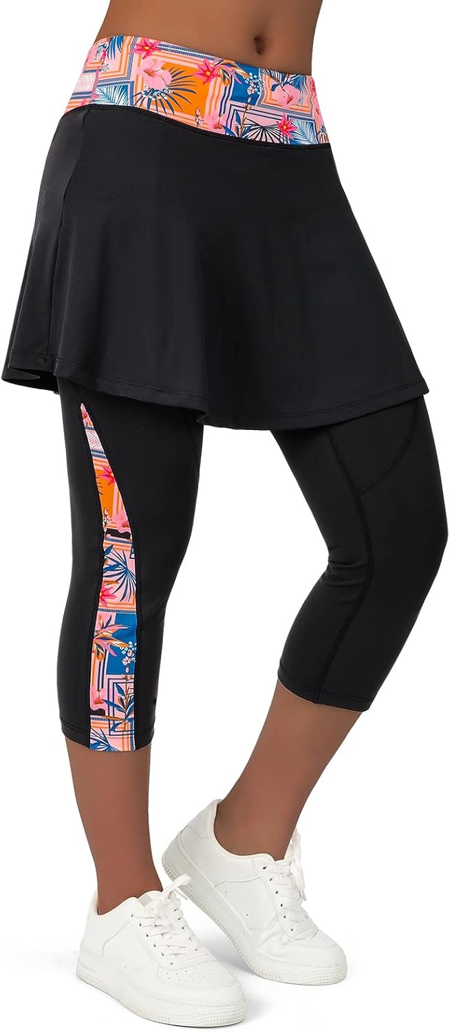 Thumbnail 6 de ANIVIVO Skirted Legging for Women with Skirt & Pockets – Black yoga, tennis, and fitness leggings