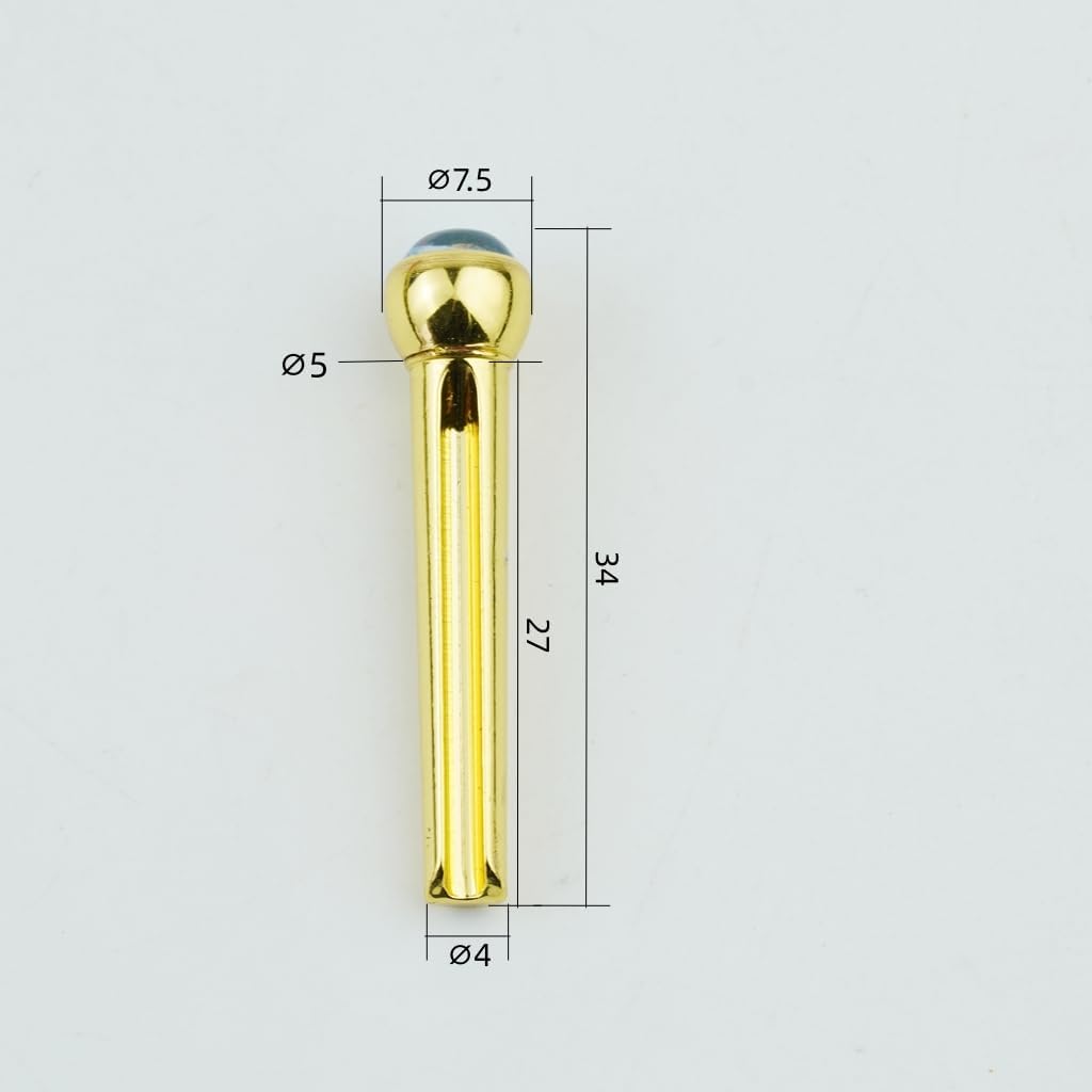 Detalle de Guyker G-bridge-pin-002-GX012 Brass Guitar Bridge Pins, GX-012 Blue Glass, 6-Pack