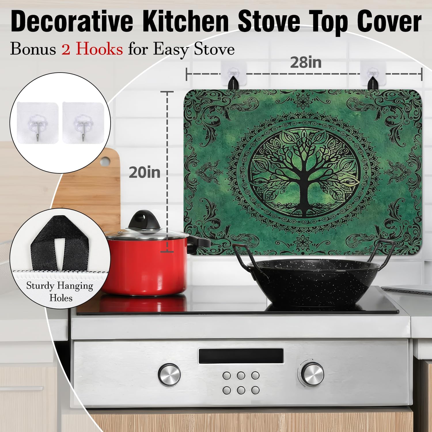 Detalle de Tree of Life Stove Top Cover, 28" x 20