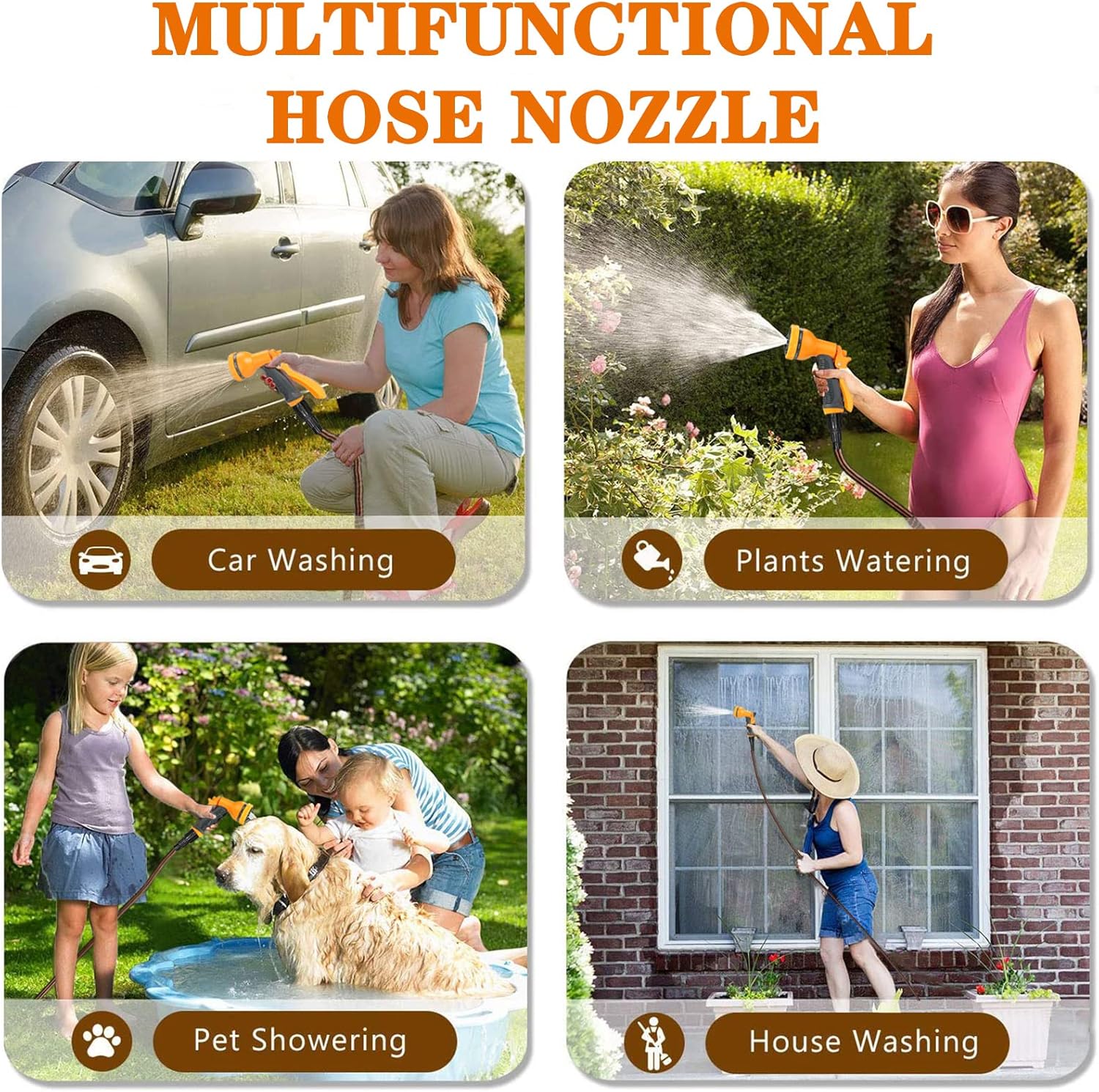 Thumbnail 6 de OGGO Garden Hose Pipe – Expandable 100ft Hose with 10-Function Spray Gun and 3/4" & 1/2" Fittings