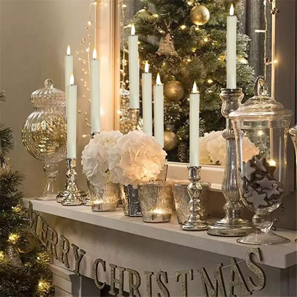 Detalle de Houdlee Flameless Taper Candles, Plastic