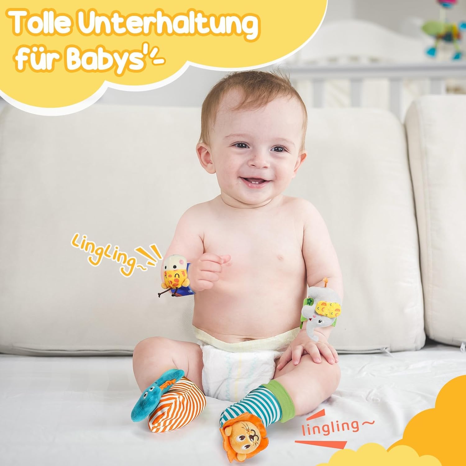 Thumbnail 4 de URMYWO 4Pcs Rassel Baby Socken