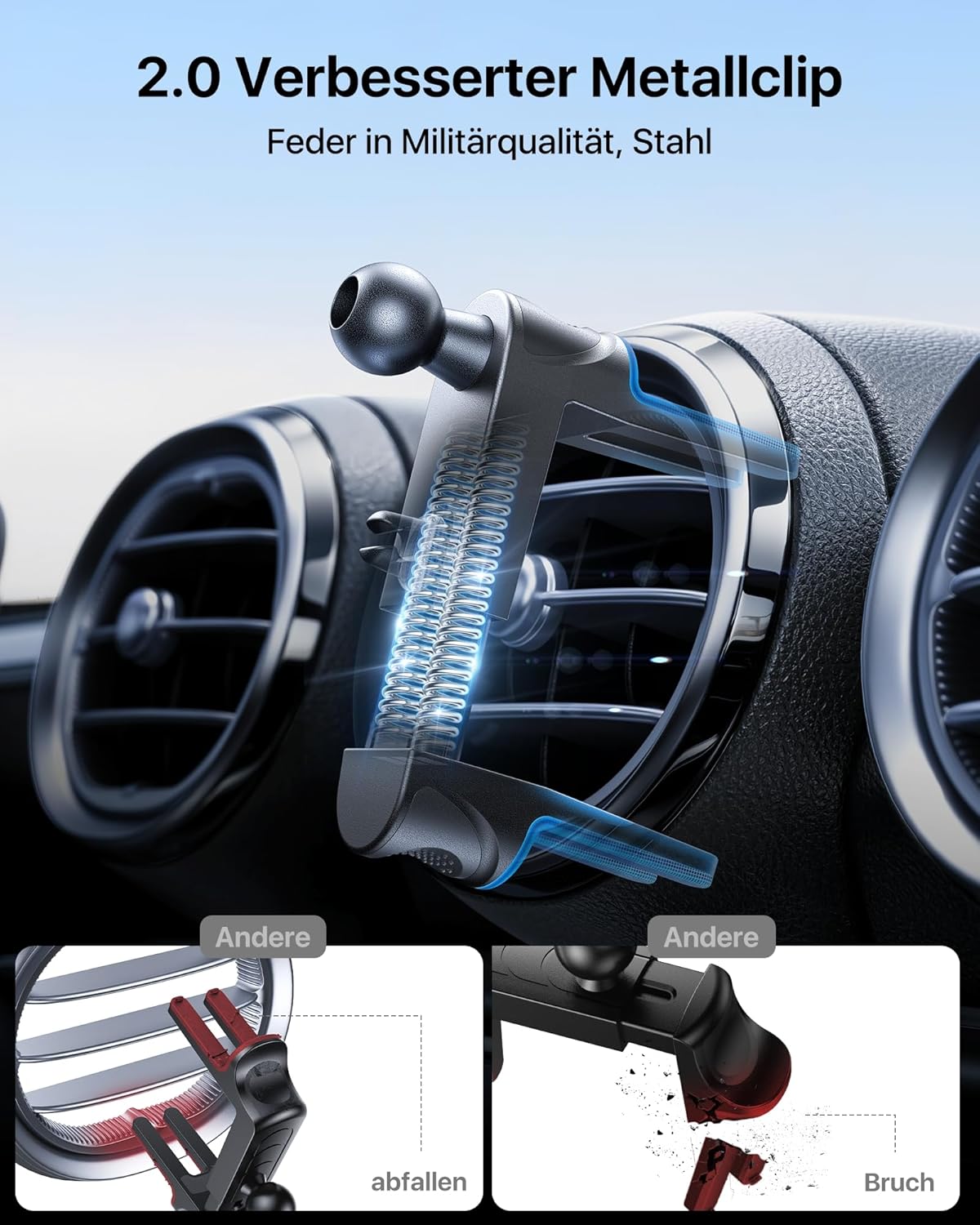 Detalle 2 de andobil Handyhalterung Auto Runde Lüftung 48–74 mm