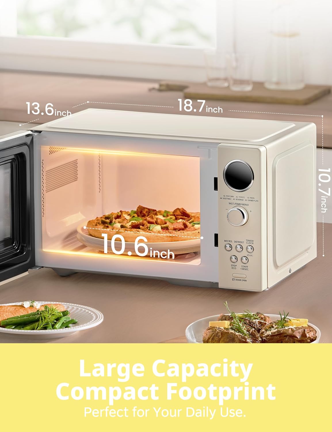 Detalle 2 de COMFEE' CMO-MMP02AA 0.9 cu.ft Compact Microwave