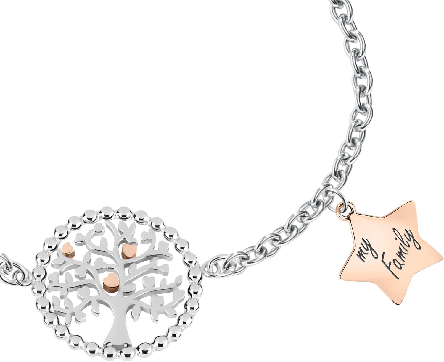 Detalle 2 de Morellato Bracciale da donna SAQE14, Collezione Talismani – acciaio e accento in oro rosa