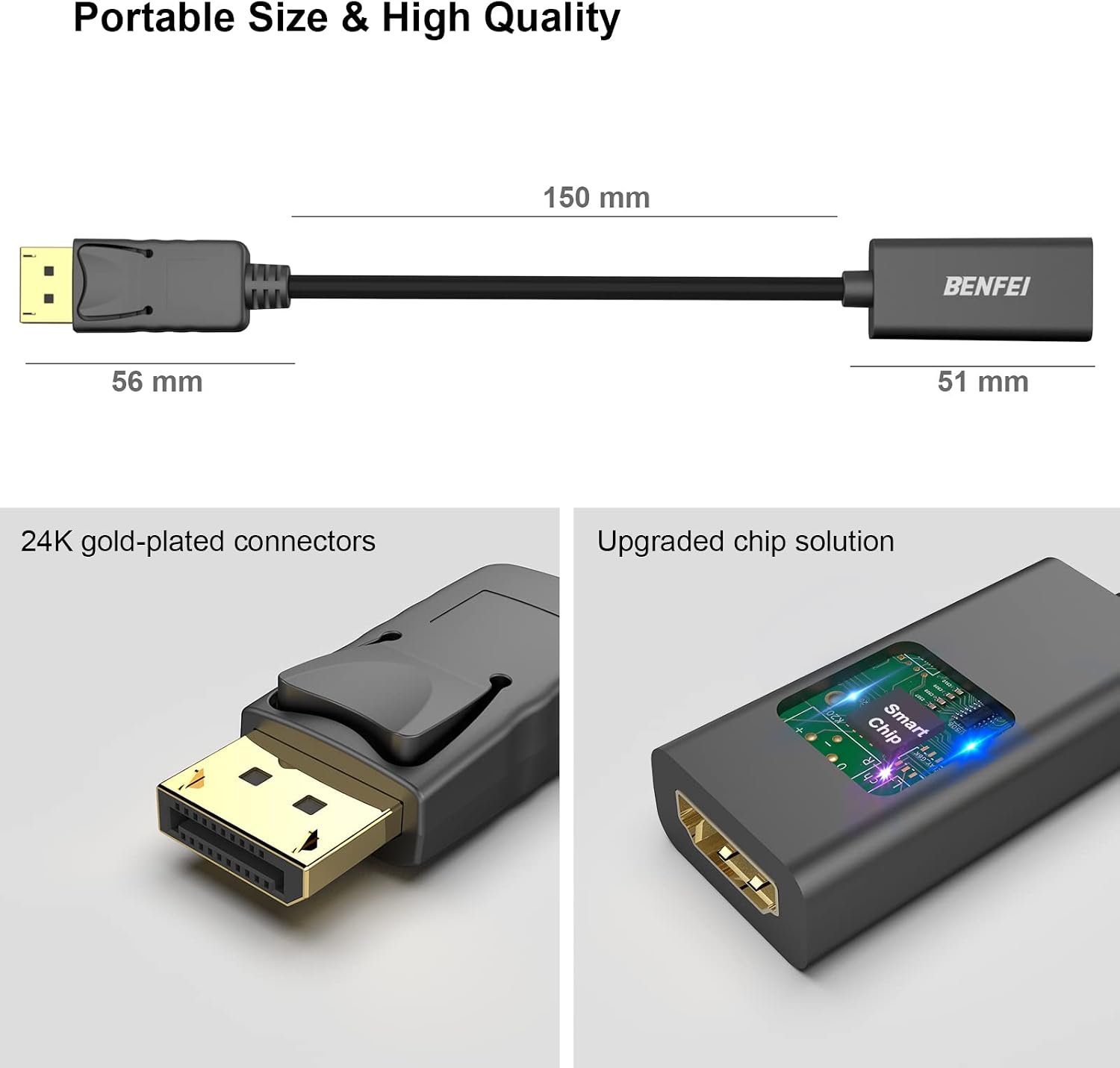 Thumbnail 5 de BENFEI DisplayPort to HDMI Adapter 4K, 2-Pack