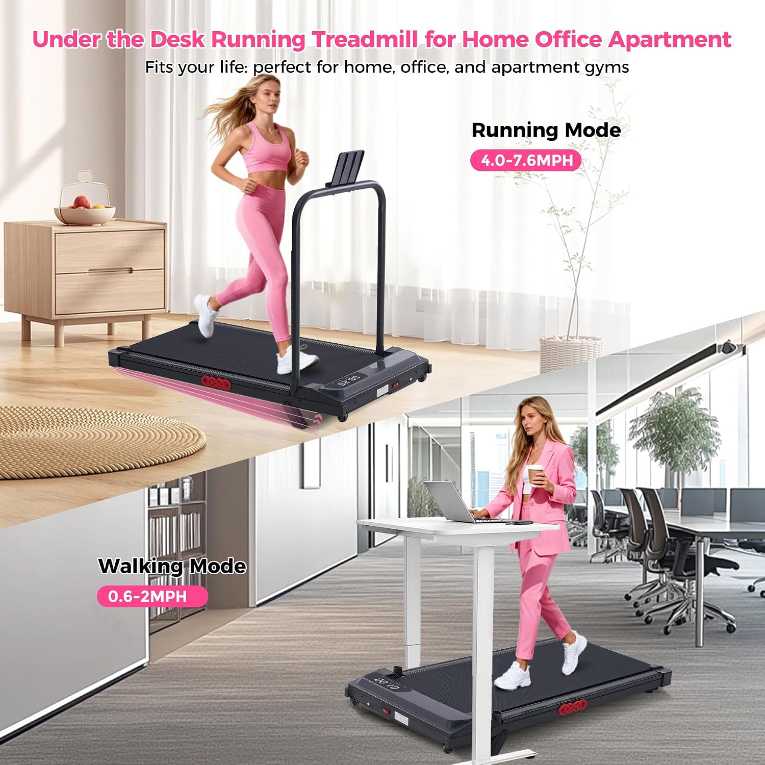 Thumbnail 6 de Wildroot Organic V300-VM2 Mini Walking Pad Treadmill, 3.0 HP, LED Display
