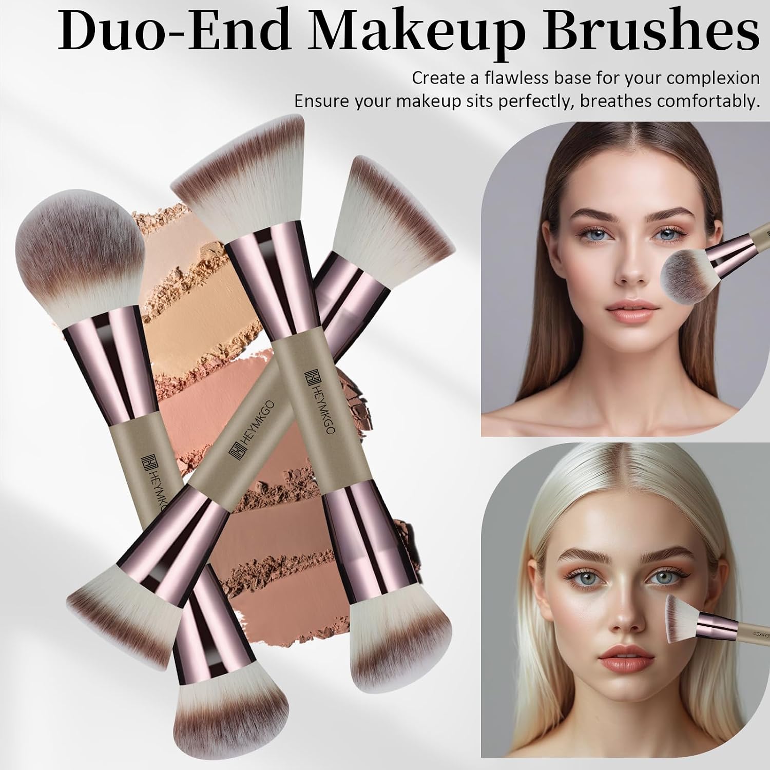 Detalle 2 de HEYMKGO set di 40 pennelli make up professionali con doppia estremità e accessori