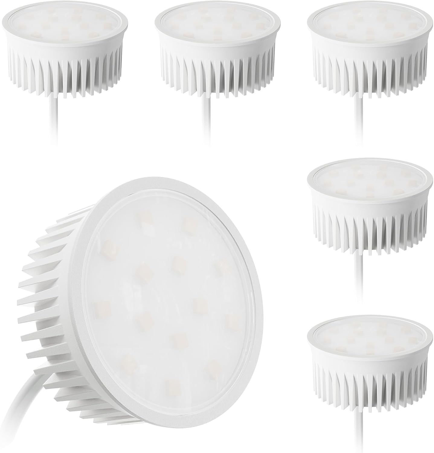 Detalle 2 de KYOTECH 6er Set LED Modul Warmweiß 3000K, 50 mm, 5 W, 230 V (Ultra flach, für GU10 & MR16) – 400 lm, 120°