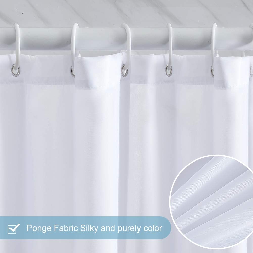 Detalle 2 de Furlinic Tende Doccia Anti-Muffa in Tessuto Poliestere – 240x200 cm, 16 ganci, Bianco