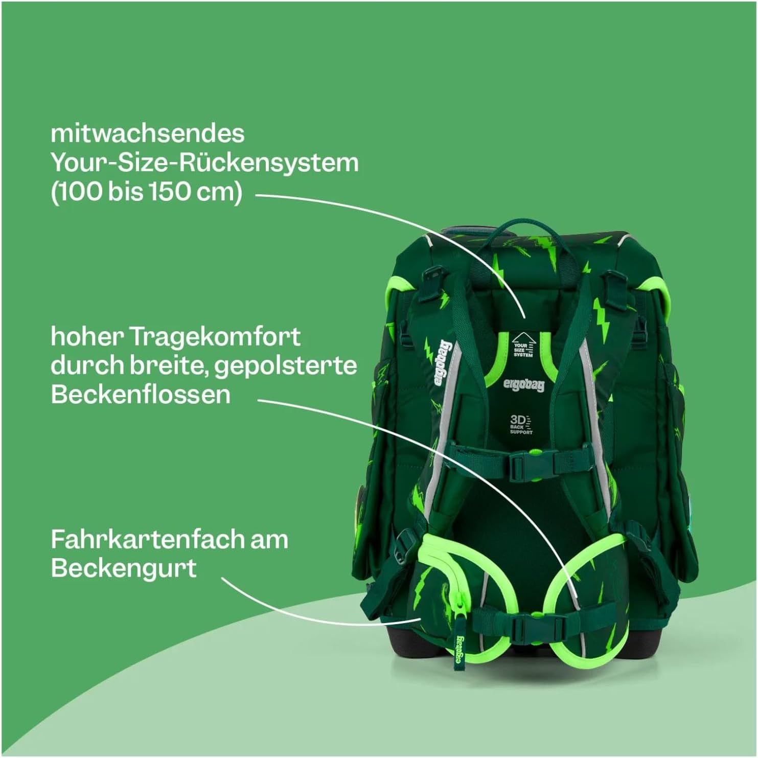 Thumbnail 3 de ergobag Schulranzen-Set cubo Set VerfolgBärjagd – Dunkelblau