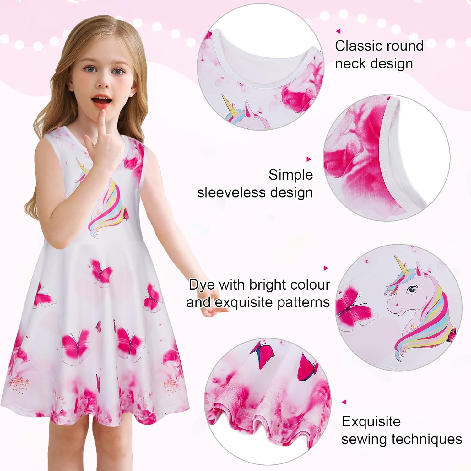 Detalle 2 de Girls Sleeveless Dress, Knee-Length