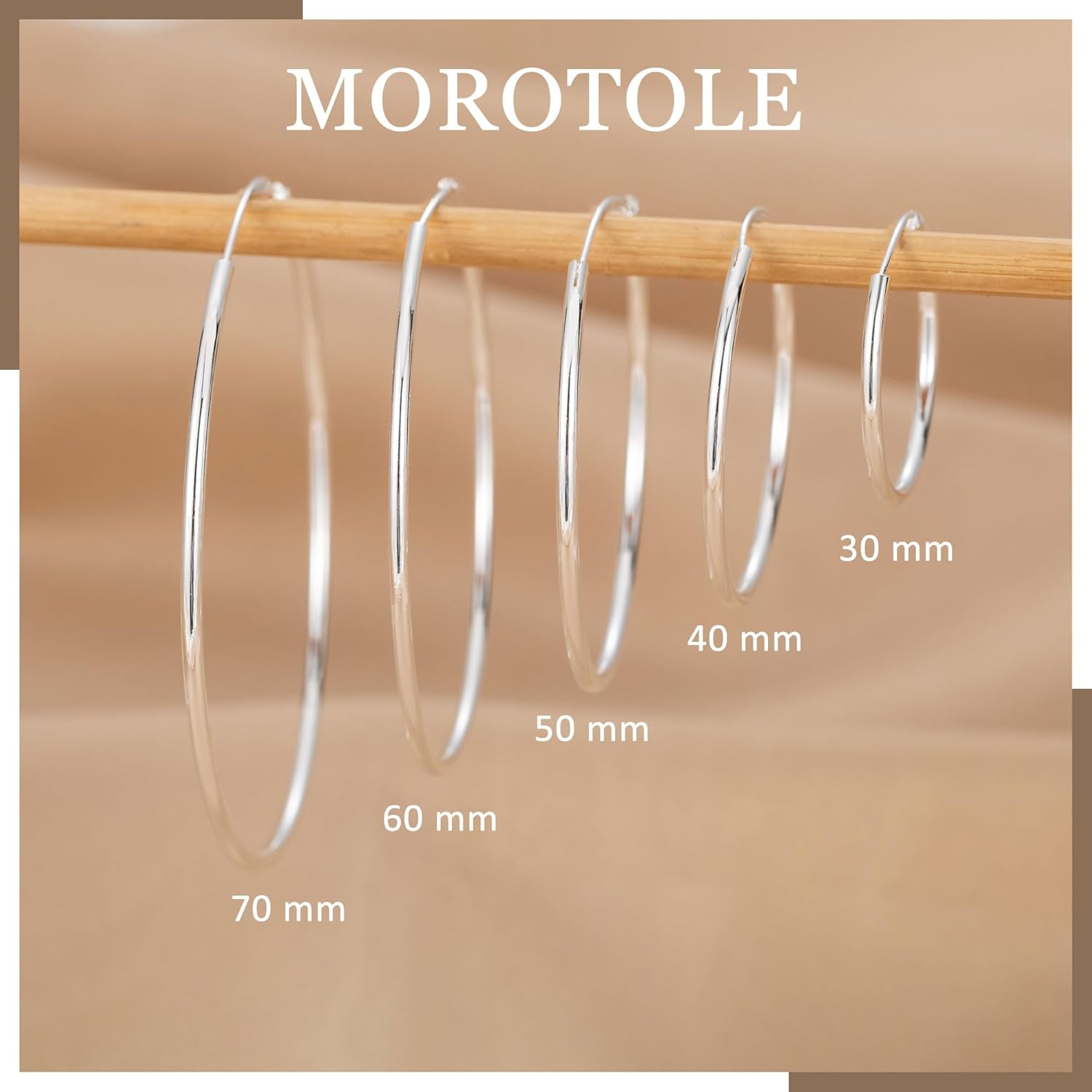 Thumbnail 6 de Pendientes de aro MOROTOLE en plata de ley 925 grandes para mujer