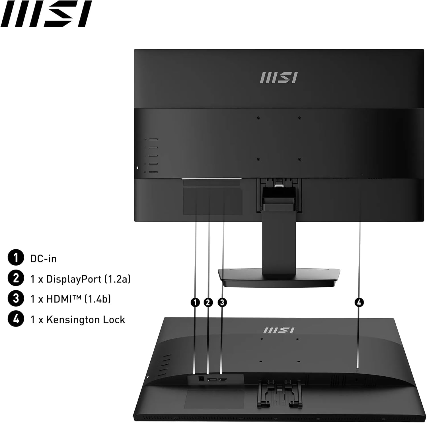 Thumbnail 6 de MSI PRO MP2412 23.8-inch Full HD Office Monitor (VA, 100Hz, speakers, VESA)