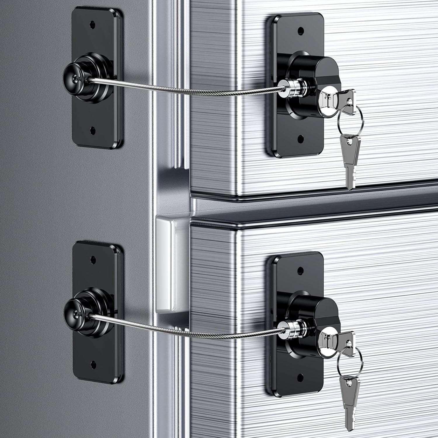 Detalle de 2 Pack Refrigerator Locks: Child Proof Door Fridge Locks for Kitchen, No Tools Required