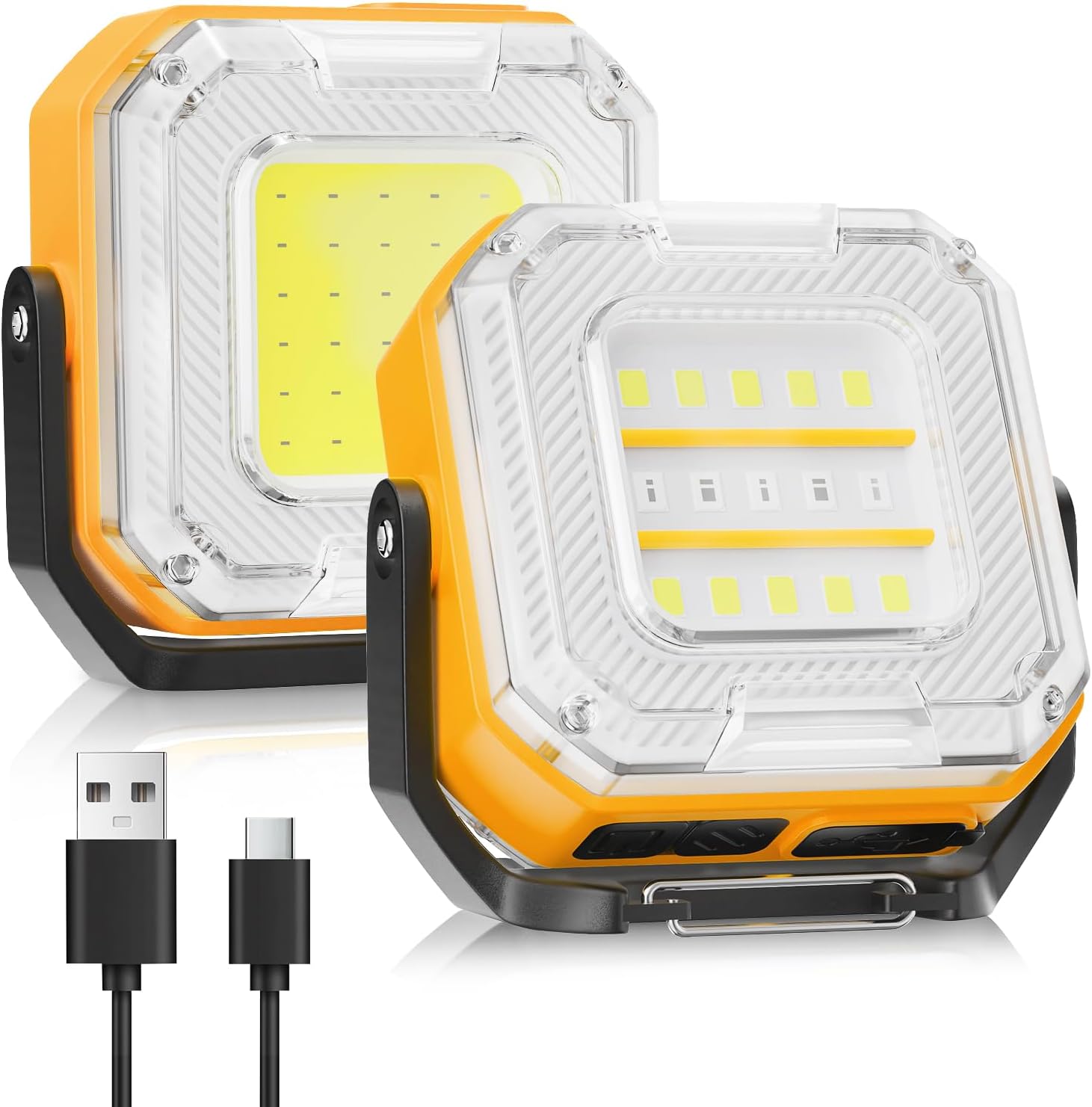 Detalle de GlobaLink Mini Arbeitsleuchte – Doppelseitige COB & LED, magnetischer Drehfuß, wiederaufladbar