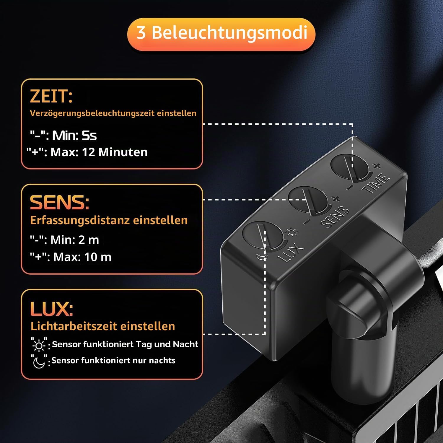 Thumbnail 3 de HAPYLUMI 50W Außenstrahler mit Bewegungsmelder – 5000 lm, 6500K, IP67