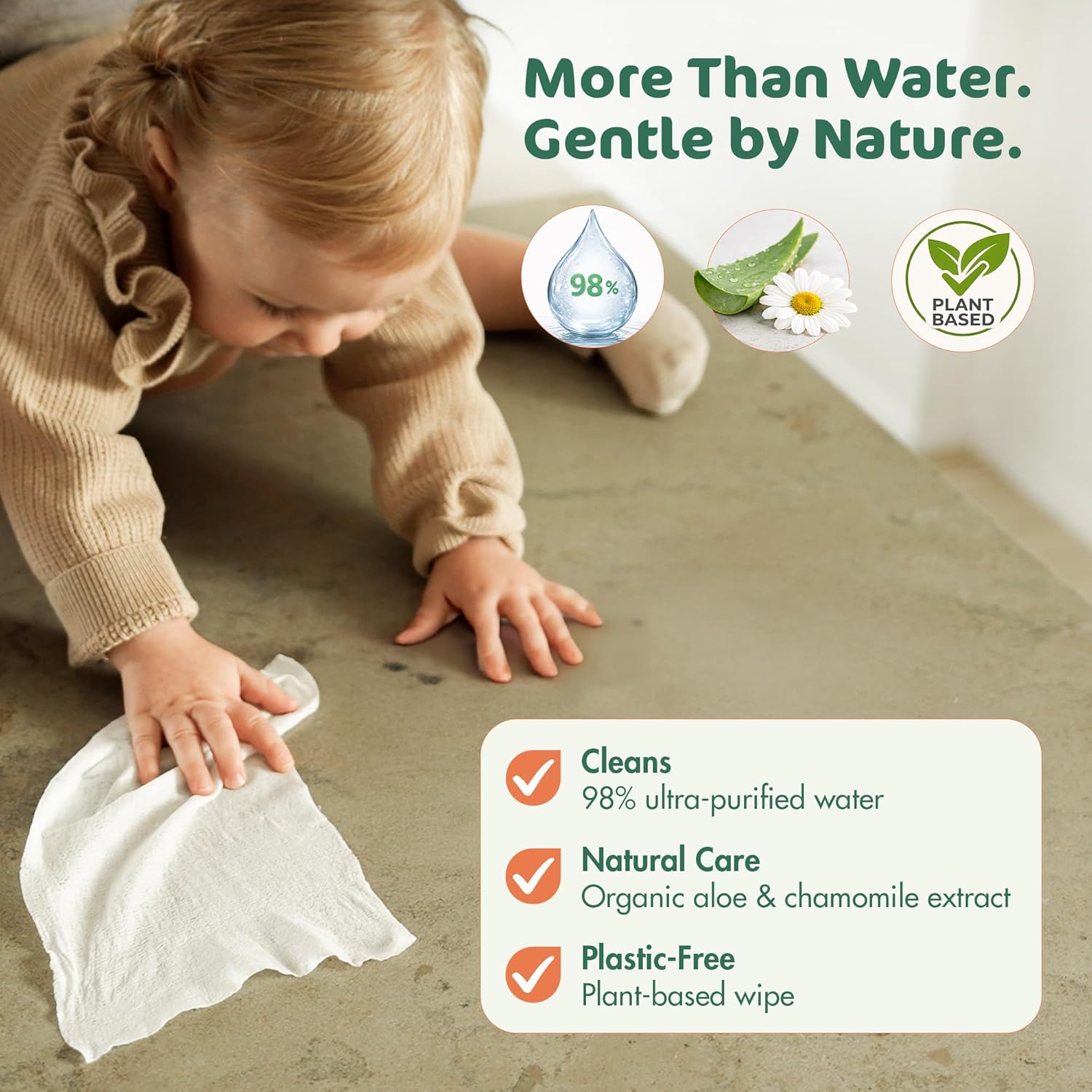 Detalle de Naty Baby Wet Wipes: Natural, Fragrance-Free & Plant-Based (672 Count, 12 Packs)
