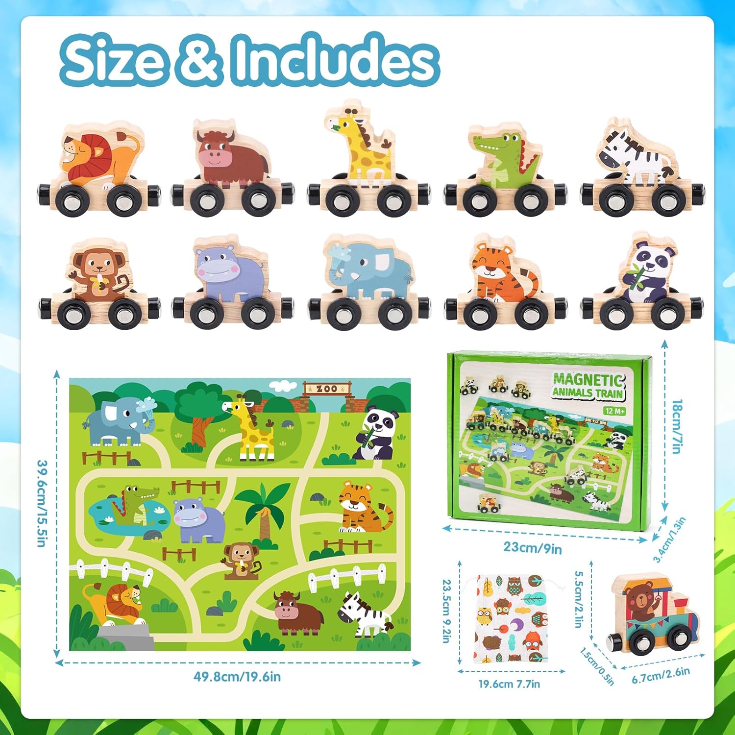 Thumbnail 6 de Montessori Magnetic Wooden Train Set for Age 1+ 🚂