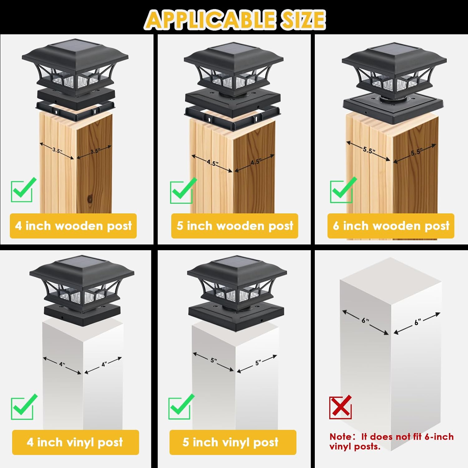 Detalle 2 de DAMAYCA DM25SPL01 Solar Post Cap Lights, 8-Pack, Dual White Modes