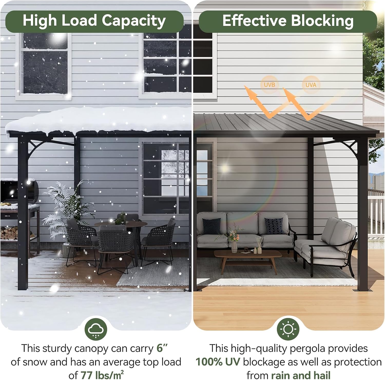 Detalle 1 de Aoxun Lean-to Gazebo 10' x 14