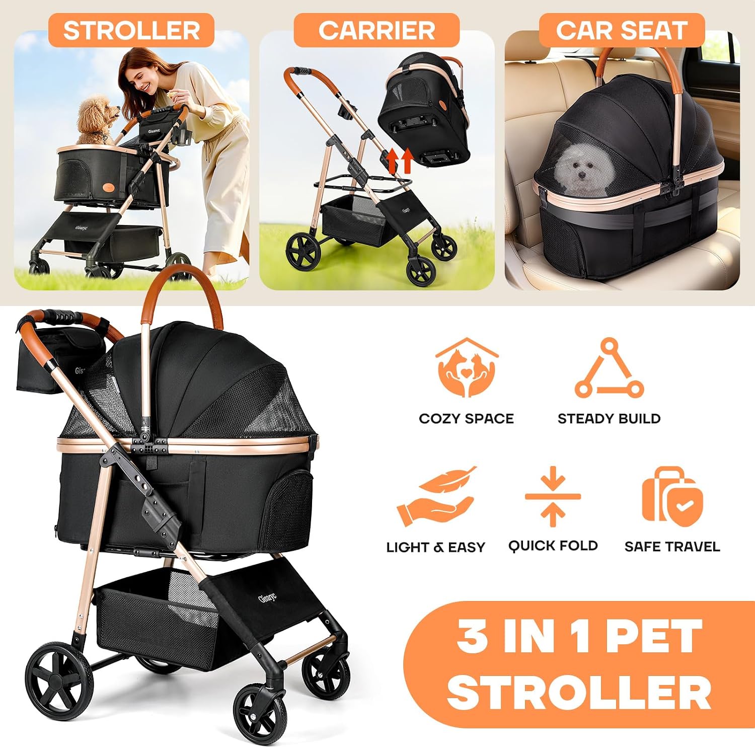 Detalle 2 de Pet Stroller, 3-in-1