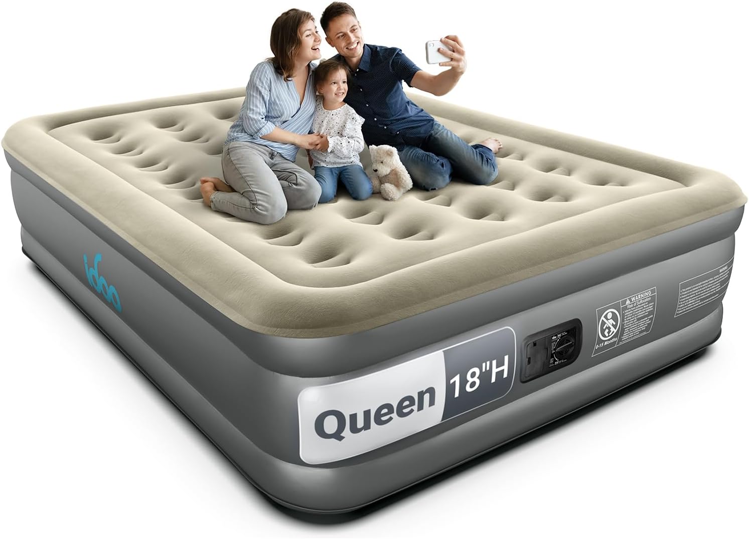 iDOO Air Mattress Queen 650 lb capacity mattress