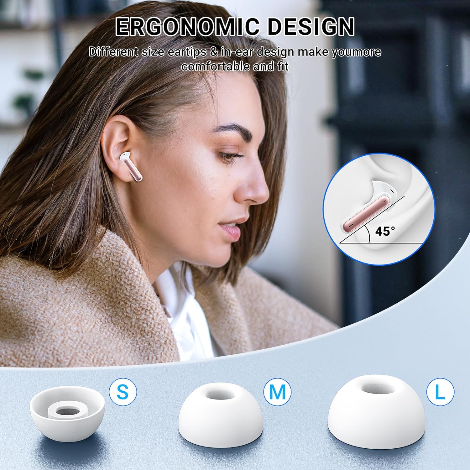 Thumbnail 6 de Aovoce A60PRO Bluetooth 5.3 in-ear wireless earbuds with LED display, 4-mic ENC calls and IPX6
