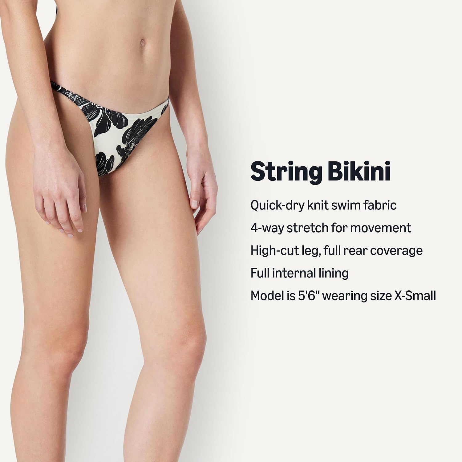Detalle de Amazon Essentials Women's No-Tie String Swim Bikini Bottom