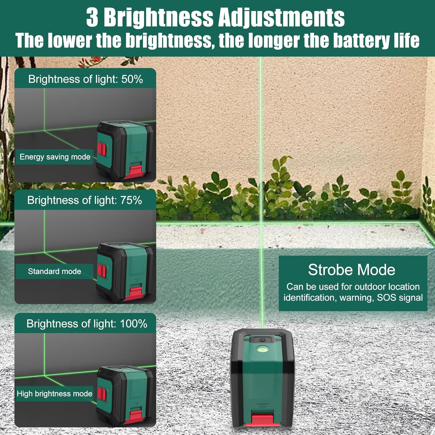 Thumbnail 2 de HYCHIKA Laser Level 15 m Green cross-line laser 📷