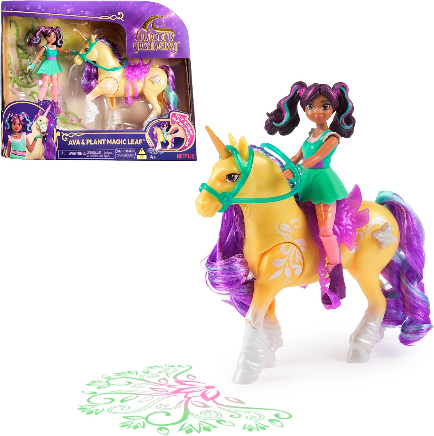 Detalle de Unicorn Academy Ava y Leaf 12 cm figura con luz