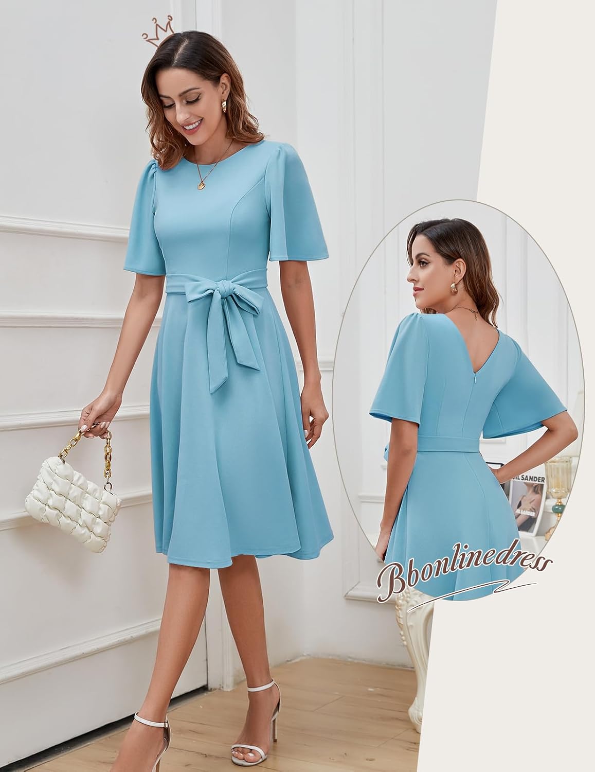 Detalle de Bbonlinedress Cocktailkleid Damen Midilang
