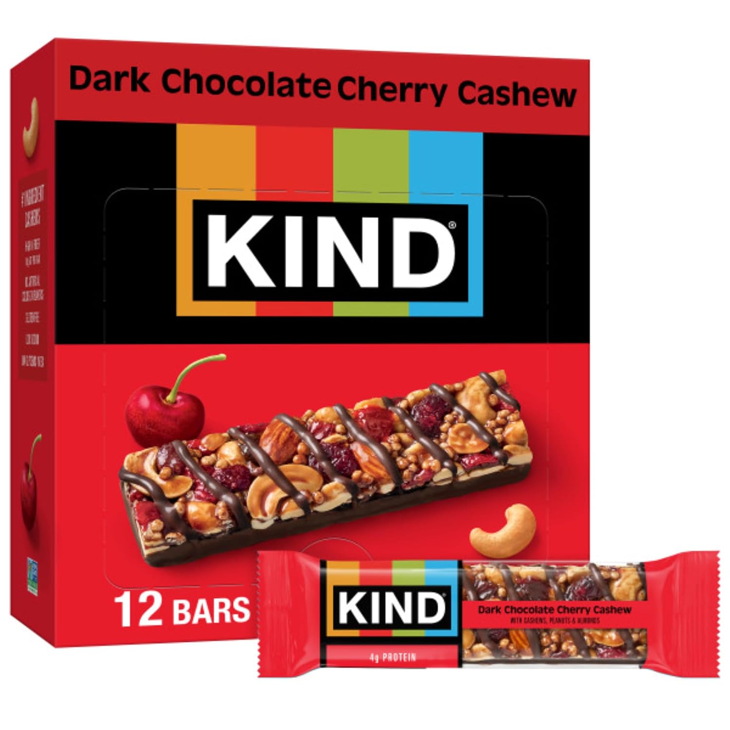 Thumbnail 3 de KIND Healthy Snacks Bars, Dark Chocolate Nuts & Sea Salt – Gluten Free, Low Sugar, High Fiber, 6g Protein (12 Count)