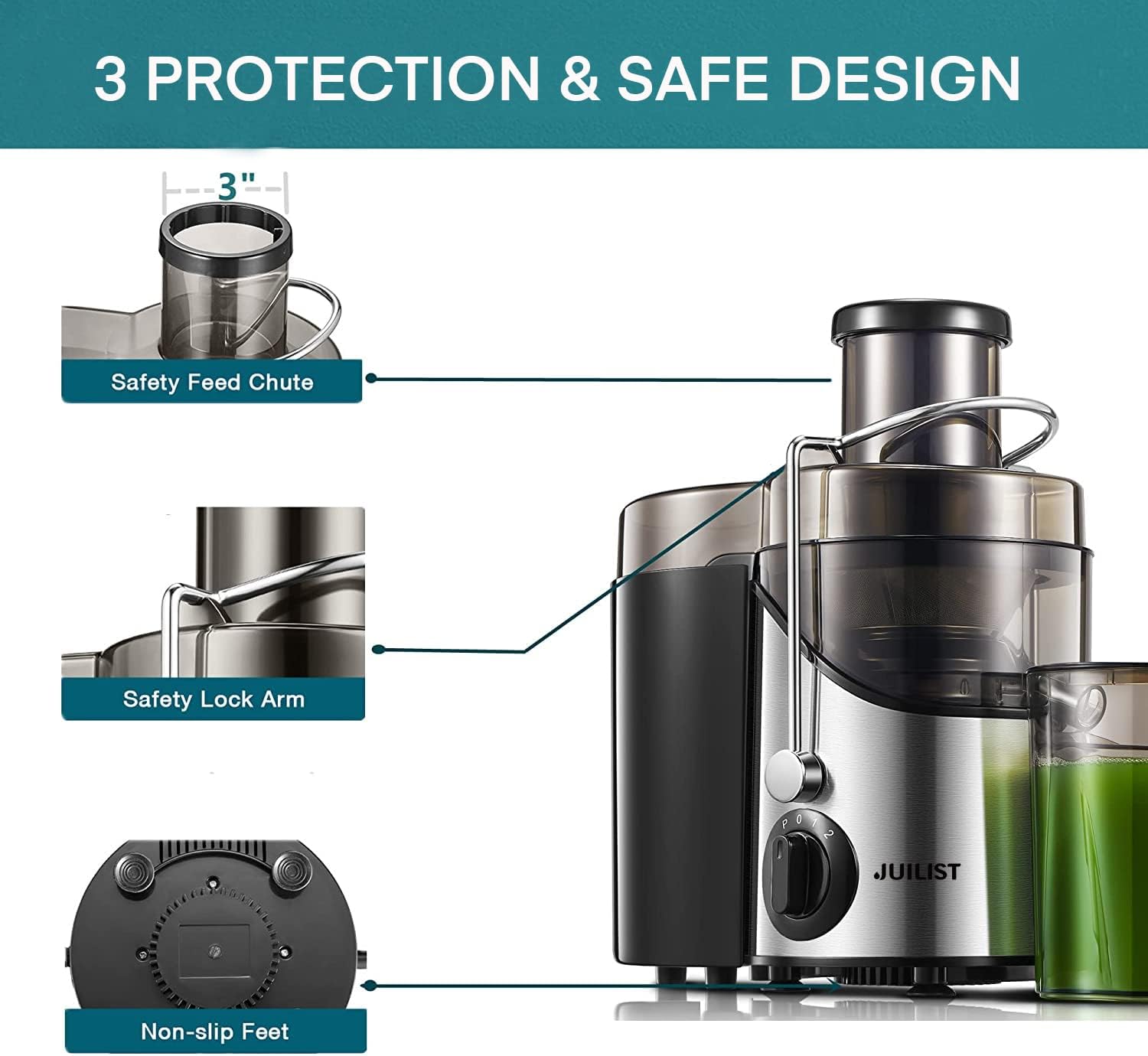 Thumbnail 4 de Juilist 3" Wide Mouth Juicer 800W ๐น