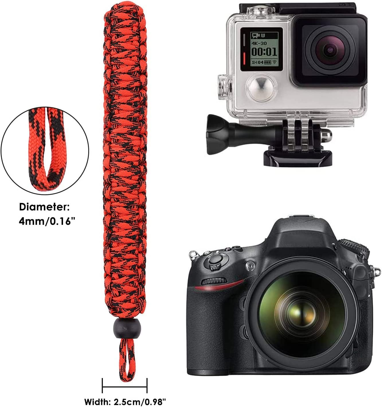 Thumbnail 1 de MoKo DSLR/DSLM Handschlaufe aus Paracord & Nylon – Kameraband für Nikon, Sony, Fuji, GoPro & mehr