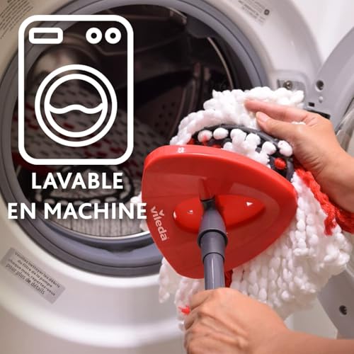 Detalle de Recharge Turbo 2en1 pour balai serpillière Vileda Turbo – microfibre et tête triangulaire