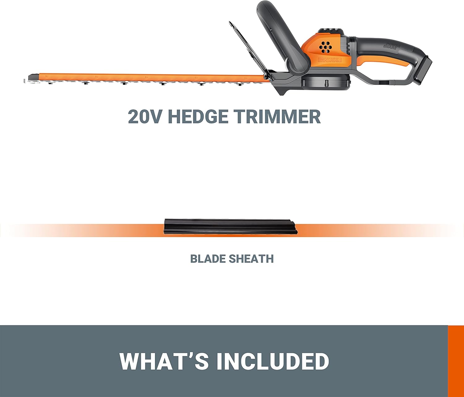 Thumbnail 5 de WORX WG261E.9 20V Cordless Hedge Trimmer (45cm) – Tool Only